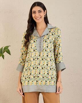 women printed relaxed fit tunic