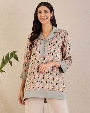 women printed relaxed fit tunic