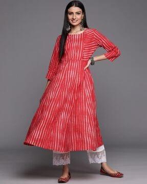 women printed round-neck anarkali kurta