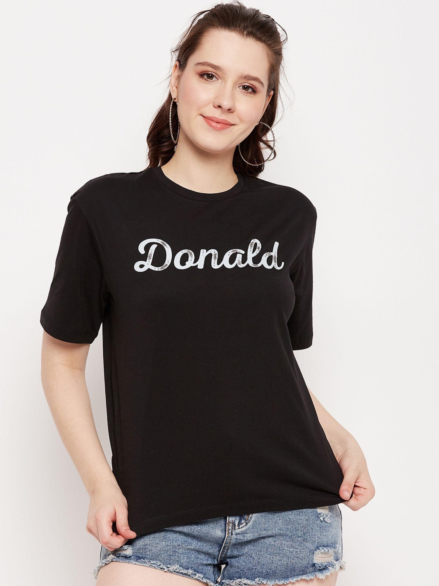 women printed round neck t-shirt