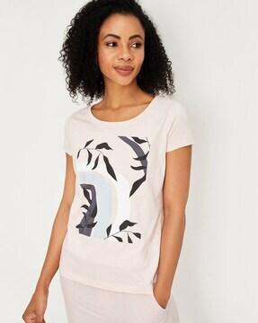 women printed round-neck t-shirt