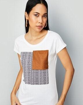 women printed round-neck t-shirt