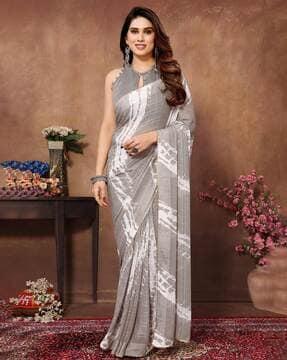 women printed saree with lace border