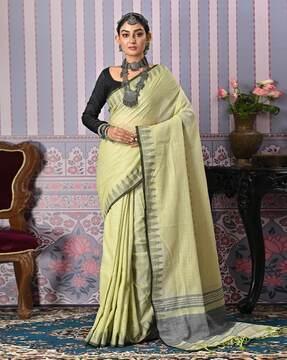 women printed saree with tassels