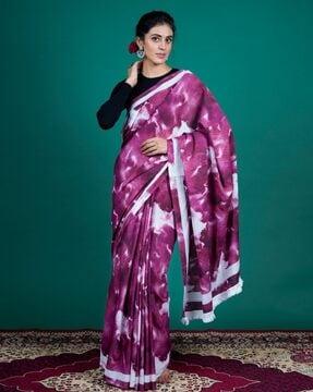 women printed saree with tassels