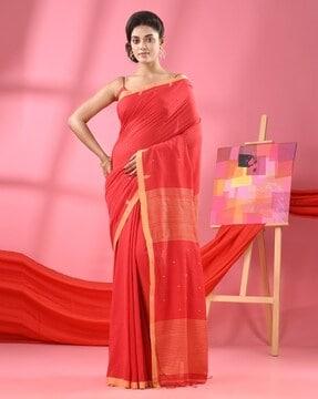 women printed saree with tassels