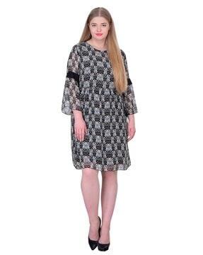 women printed shift dress