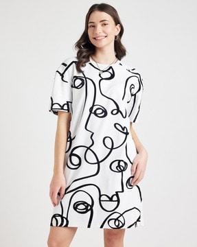 women printed shift dress