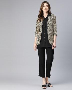 women printed shirt & pants set