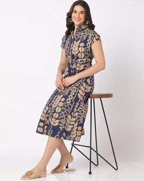 women printed shirt dress