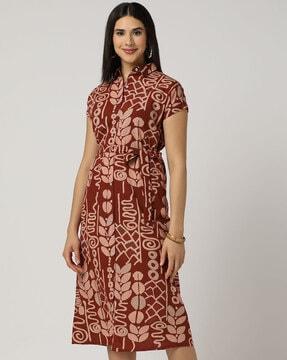 women printed shirt dress