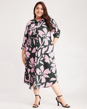 women printed shirt dress