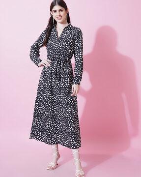 women printed shirt dress