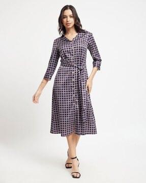 women printed shirt dress