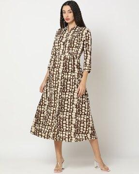 women printed shirt dress