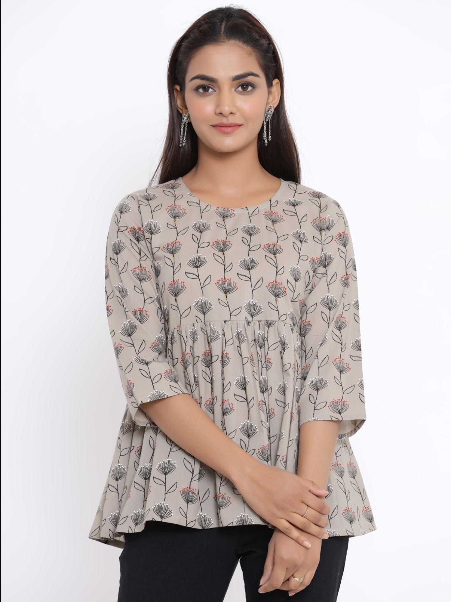 women printed short kurti