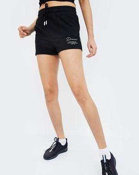 women printed shorts with drawstring