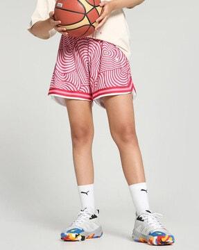 women printed shorts with insert pockets