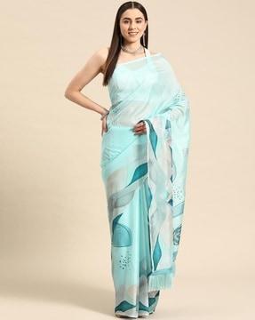 women printed silk saree