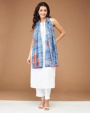 women printed silk stole