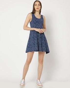 women printed skater dress