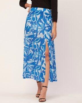 women printed skirt with elasticated waist