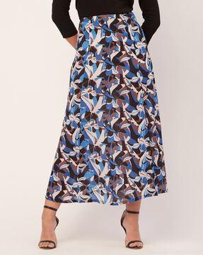 women printed skirt with elasticated waist