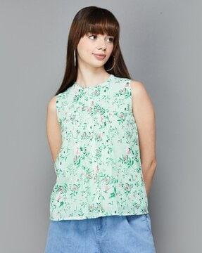 women printed sleeveless top