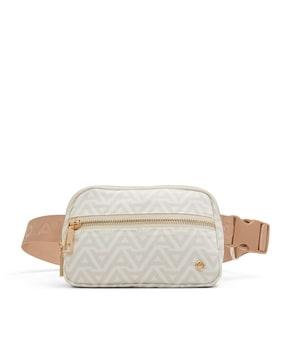 women printed sling bag with metal accent