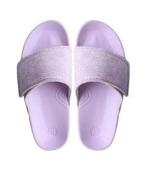 women printed slip-on slides