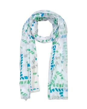 women printed stole with fringed border