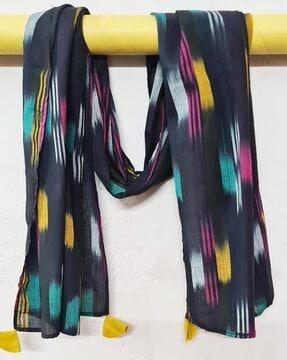 women printed stole with tassels