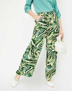 women printed straight fit pants