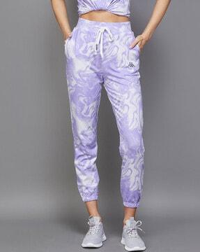 women printed straight joggers with insert pockets