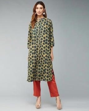 women printed straight kurta set