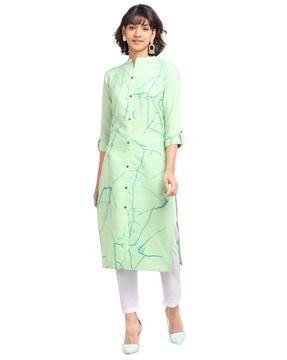 women printed straight kurta set