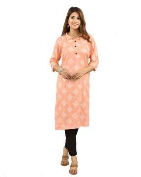 women printed straight kurta set