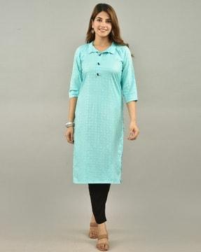 women printed straight kurta set