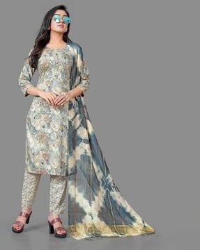 women printed straight kurta set