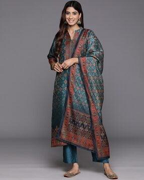 women printed straight kurta set