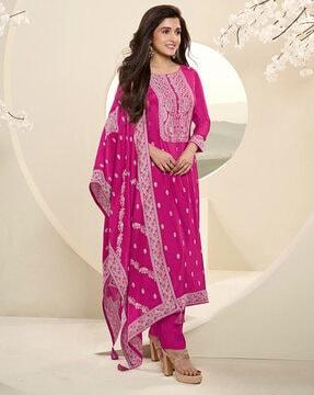 women printed straight kurta set