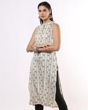 women printed straight kurta