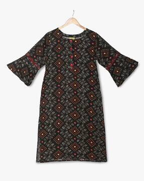 women printed straight kurta