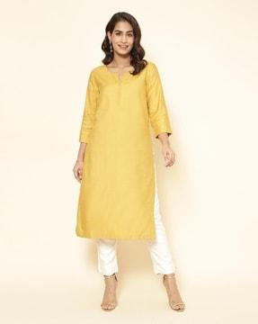 women printed straight kurta