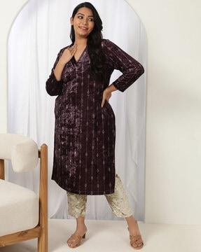 women printed straight kurta