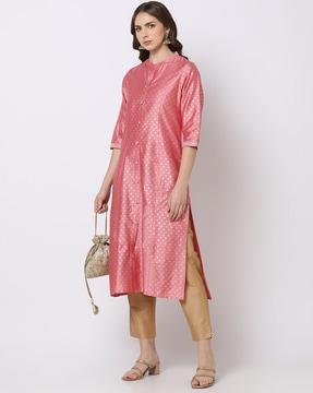 women printed straight kurta