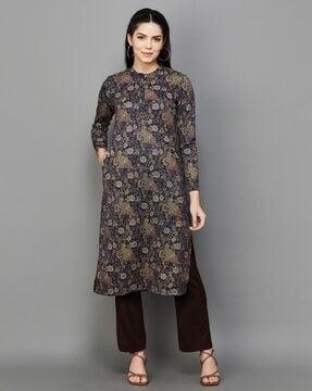 women printed straight kurta