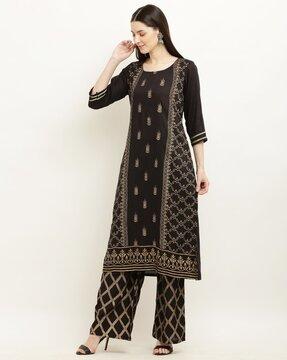 women printed straight kurta