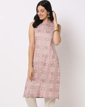 women printed straight kurta