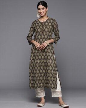 women printed straight kurta